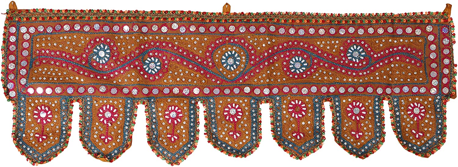 Guru-Shop Indian Cotton Wall Hanging Toran Oriental Flag With Pilletten – Y
