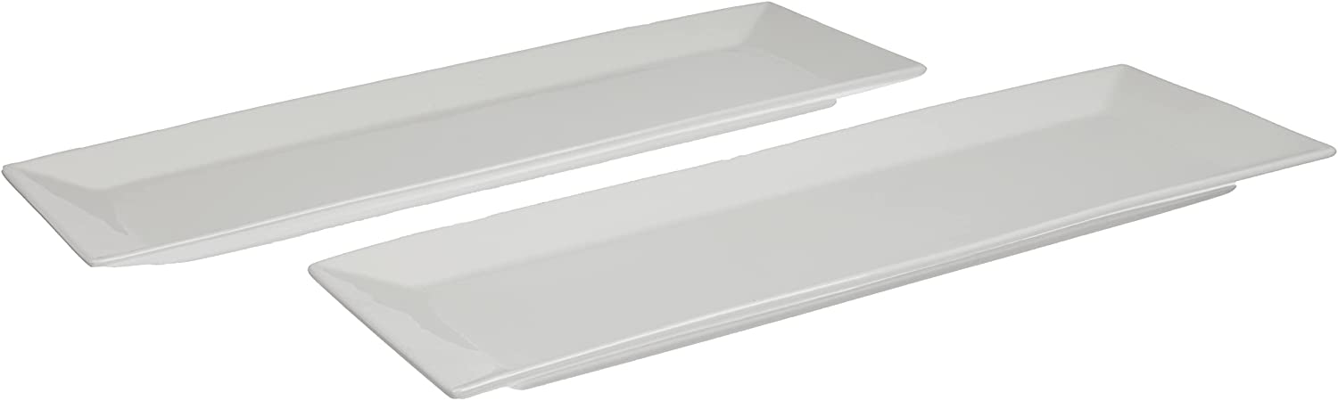 Maser Domestic Professional Trendy Line 38 x 13 cm 2-Piece Rectangular Plate Set