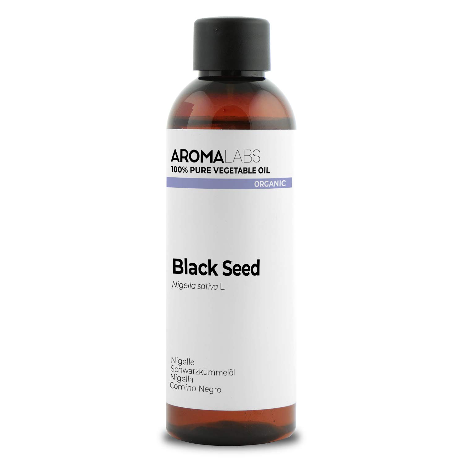 Organic Vegetable Black Cumin Oil, 100 ml, 100% Pure, Natural, Cold Pressed and AB Certified, Aroma LABS (French Brand)