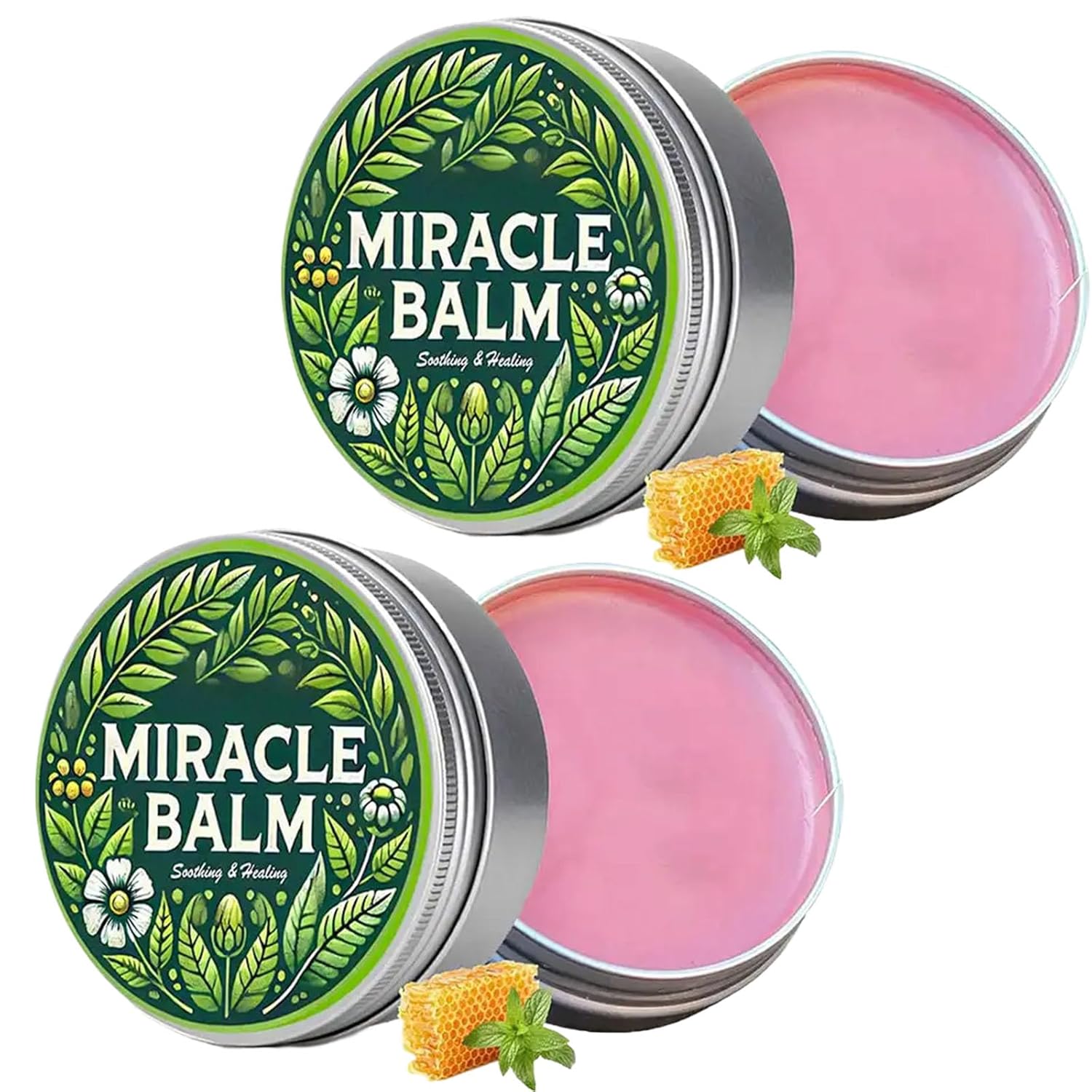 Miracle Balm, Natural Ingredients, Soothing Joint Cream for Legs, Arms, Back Relaxed and Comfortable (2 Pieces, X)