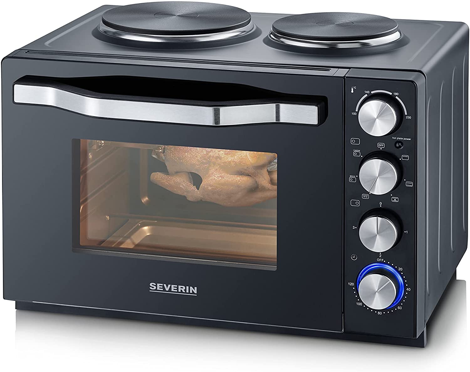 SEVERIN Oven and toast oven with hobs, oven with 30 L cooking chamber capac