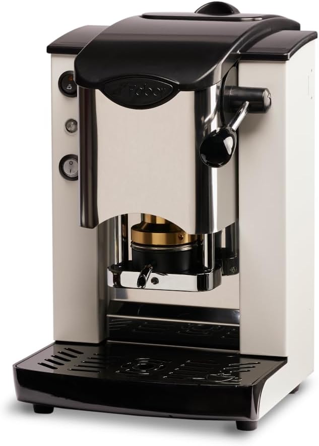 FABER COFFEE MACHINES | Stainless Steel Slot Model | 44mm Coffee Machine | Color Burgundy Plastic Black | Brass Pad Press (White/Black)