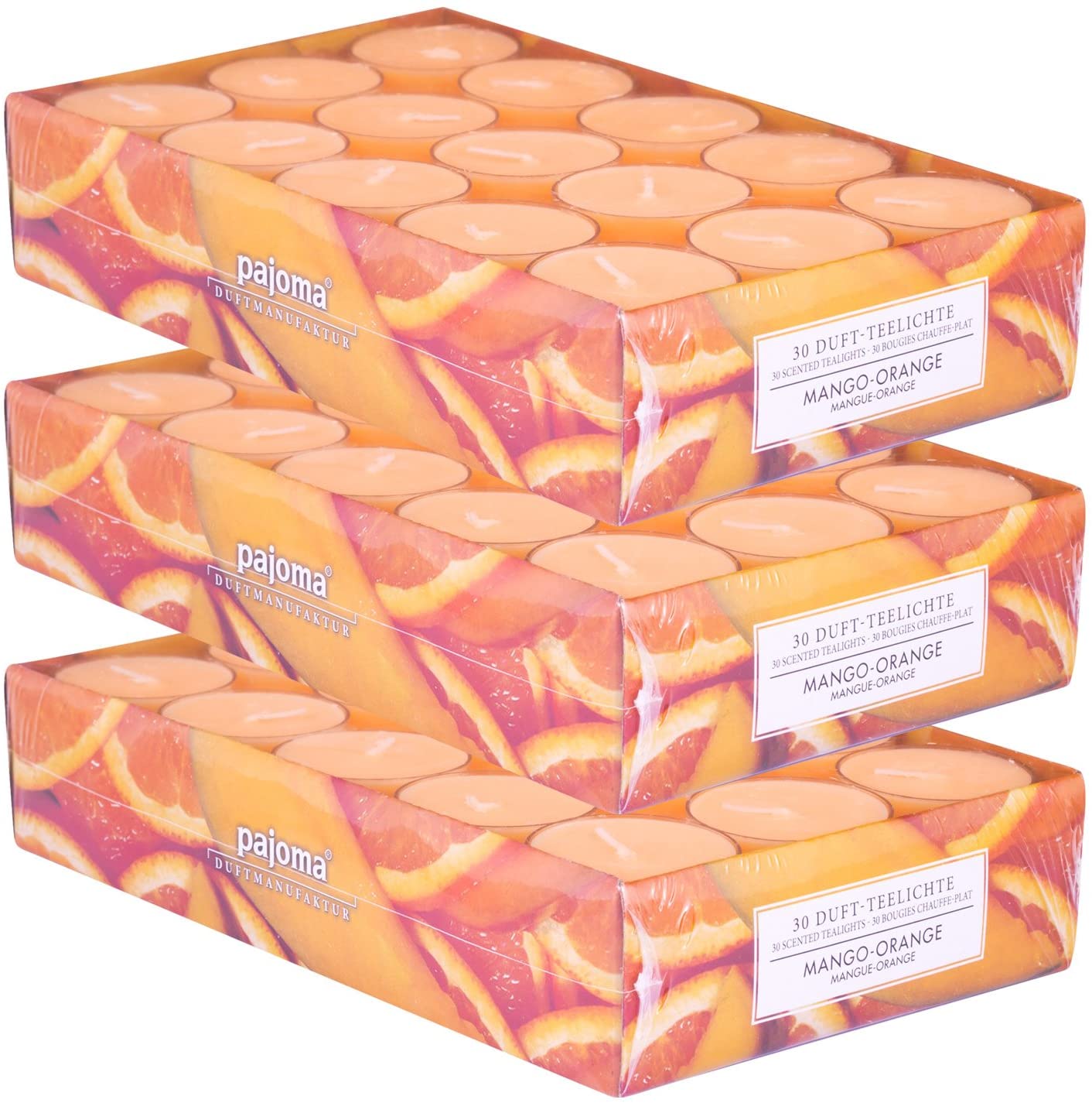 Pajoma Duftteelicht Mango-Orange, 90 Stück (3 X 30Er Pack) In Verschiedenen