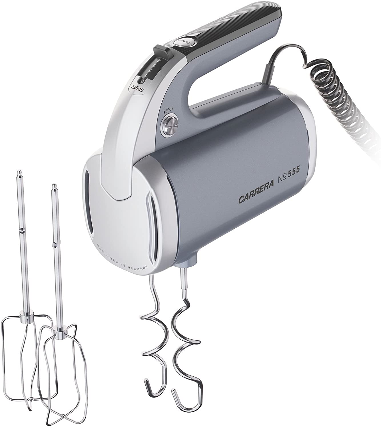 CARRERA Electric hand mixer no. 555, 2 attachments (whisk and dough hook made of stainless steel).