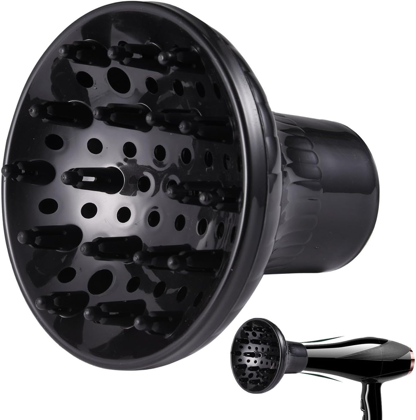 Universal Hair Diffuser - Hair Dryer Diffuser Attachment, Adjustable Hair Diffuser Attachment for Hair Dryers, Professional Hair Dryer Diffuser for Curly or Wavy Hair Styling