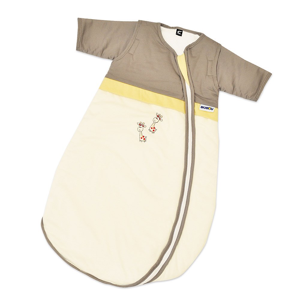Gesslein Bubou Design 074 Temperature-Regulating Sleeping Bag for Babies / Children Size 70 Brown / Yellow with Giraffe Appliqué