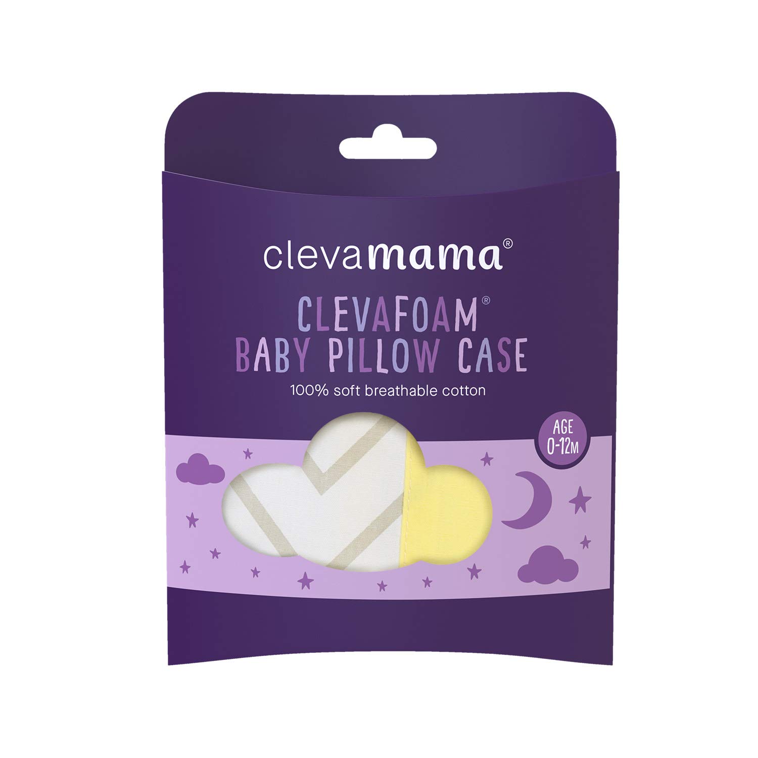 Clevamama Baby Pillow Cushion Covers 100% Cotton Grey