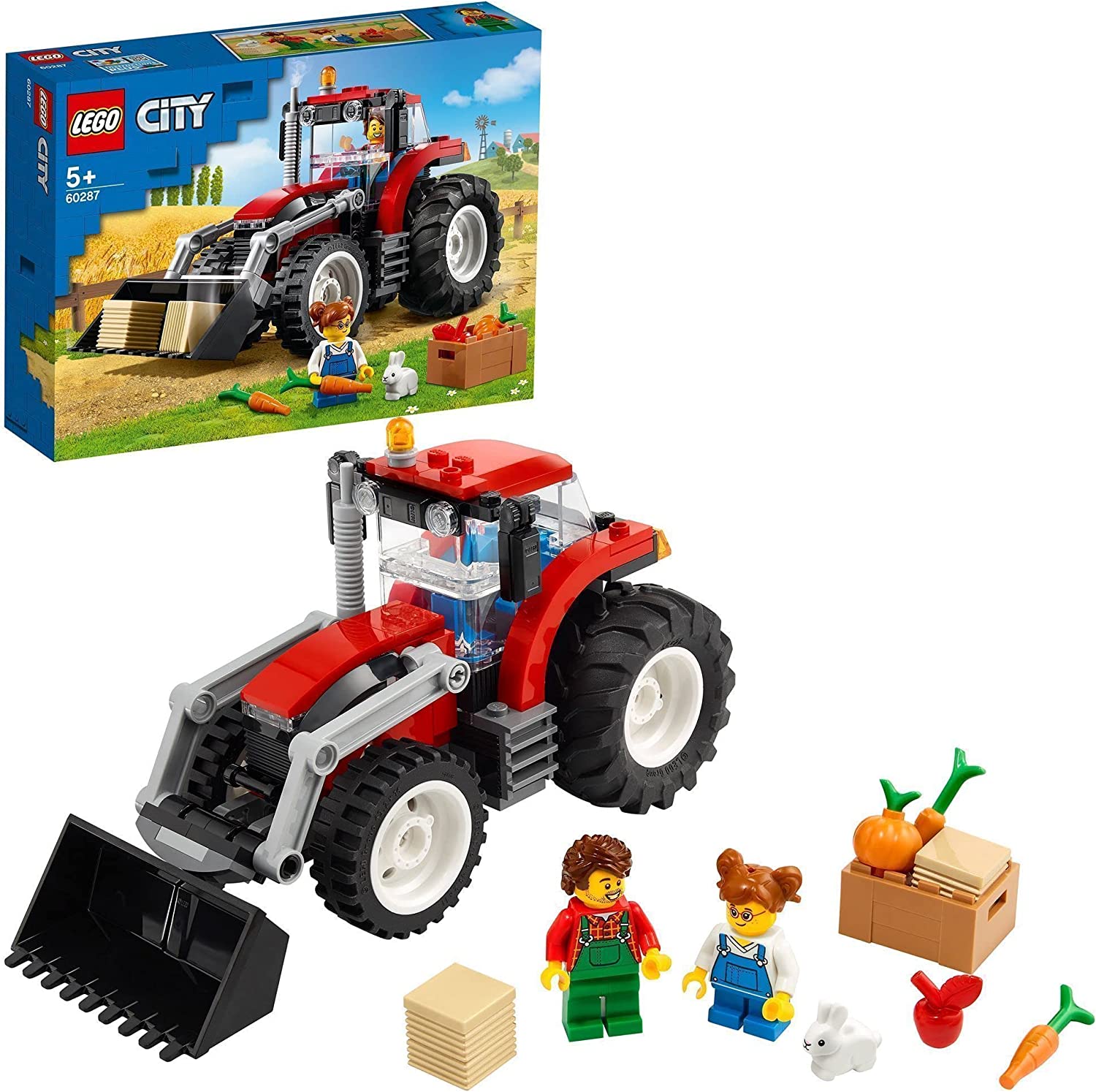 Lego 60287 City Tractor Toy Farm Set with Rabbit Figure for 5 Years Old Boys and Girls