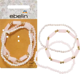 ebelin bracelets elastic with stones & beads, 3 pcs