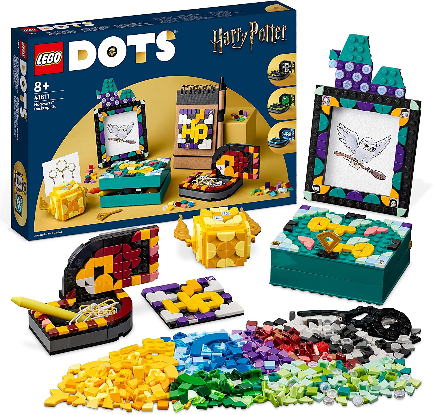 LEGO 41811 Dots Hogwarts Desk Set, DIY Harry Potter Accessories for School, Craft Kit Decoration and Patch, Craft Mosiac Toy Set for Kids