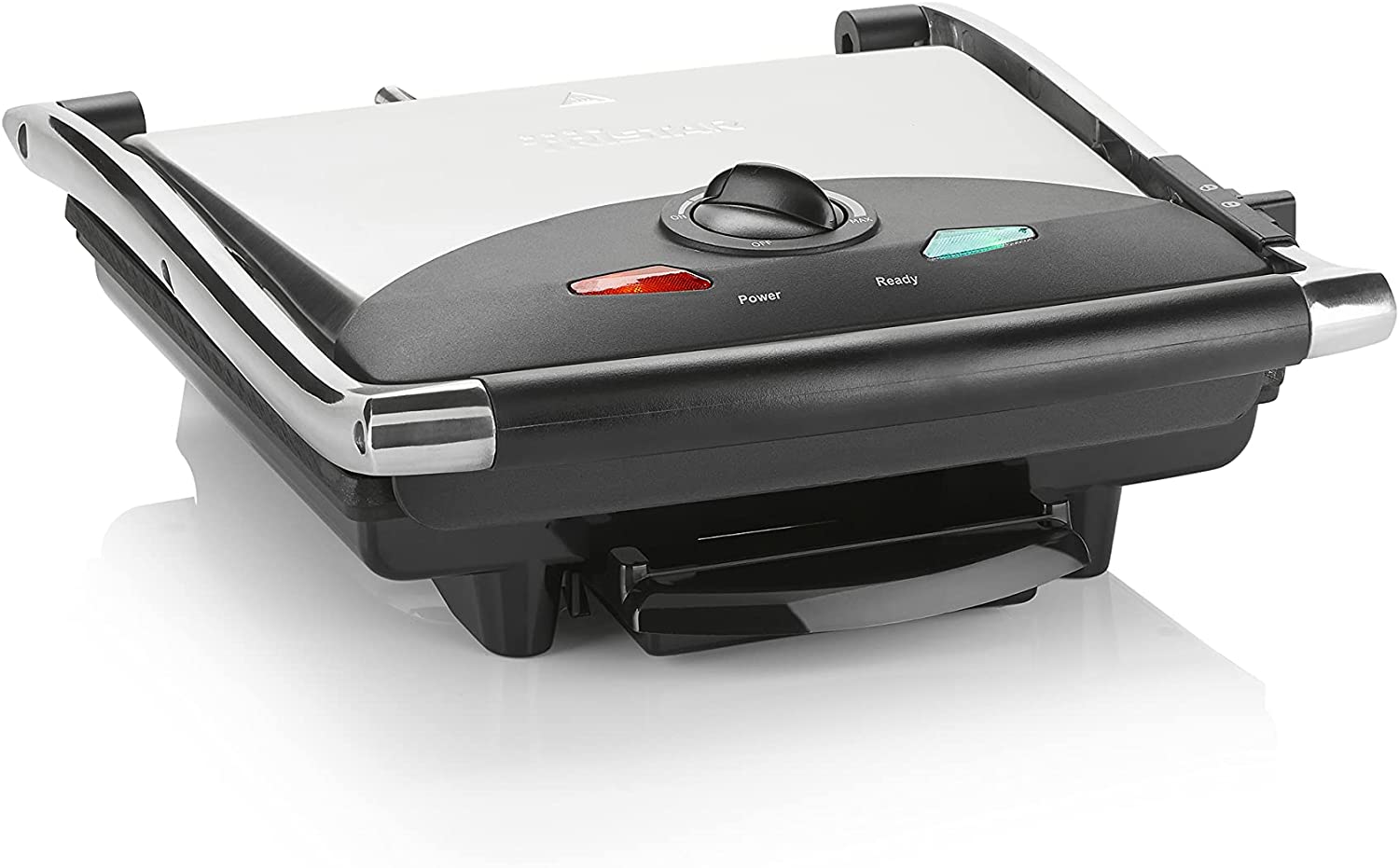 Tristar Contact Grill GR-2846, Sandwich Maker with Stainless Steel Design, 700 Watts, 0.7 m Cable Length, Non-Stick Coating, Insulated Handles
