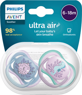 Schnuller Ultra Air Silicon, Blue/Rosa), 6-18 months, 2 hours
