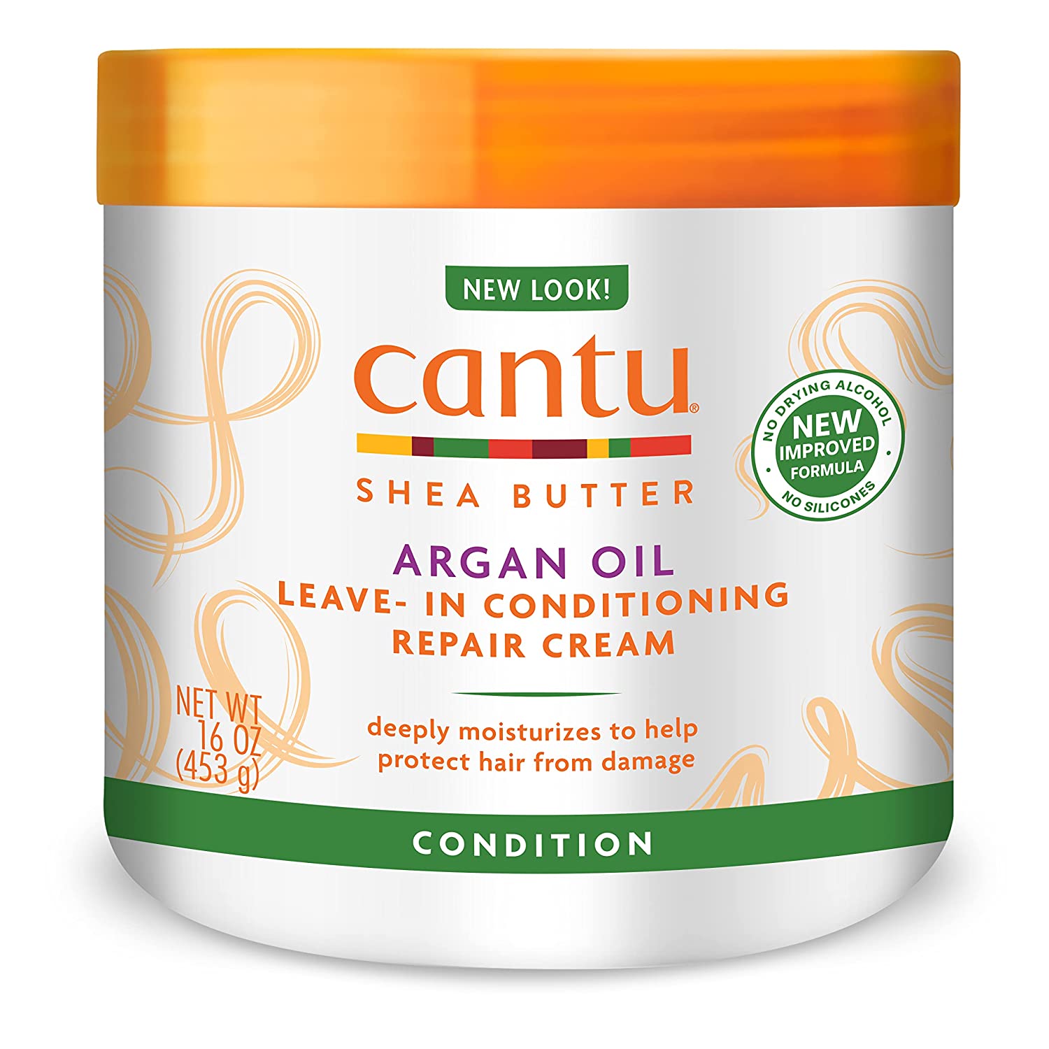 Cantu Argan Oil Leave-In Conditioning Repair Cream Over Styled Hair * * Formulated for VIA-Heated 16 oz (453 g)