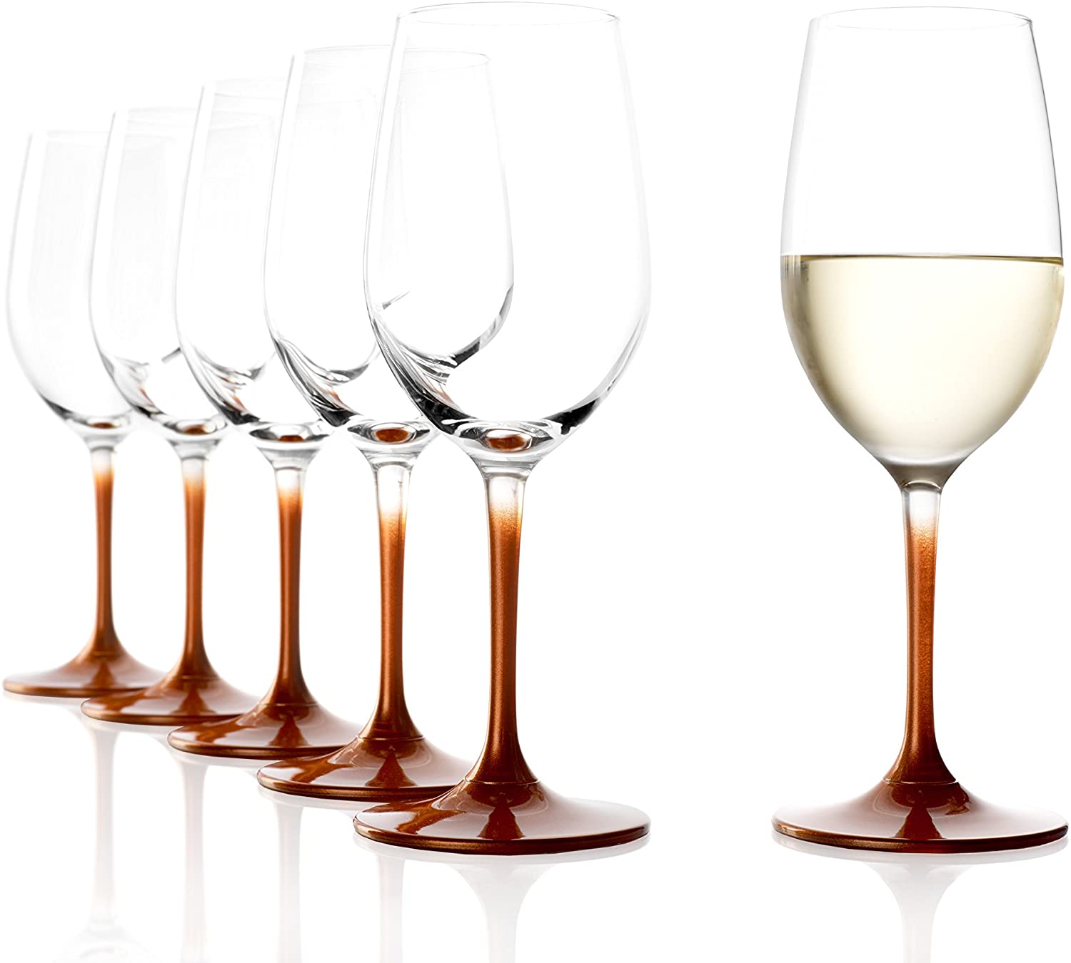 STÖLZLE LAUSITZ White Wine Glasses Event 360 ml in Bronze I White Wine Glasses Set of 6 I Wine Glasses Dishwasher Safe I White Wine Goblets Set Shatterproof I High Quality Crystal Glass I Highest Quality