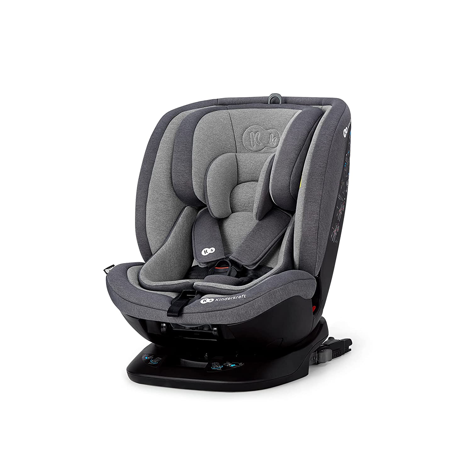 kk Kinderkraft Kinderkraft XPEdition Child Car Seat with 360 Degree Rotation, Isofix, Base Station, Special Safety Systems, Adjustable Headrest, from Birth Group 0/1/2/3 0-36 kg, Grey