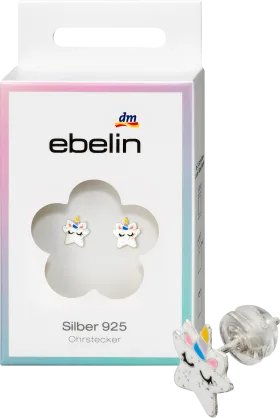 ebelin ear studs child in star shape 925 silver, 2 pcs