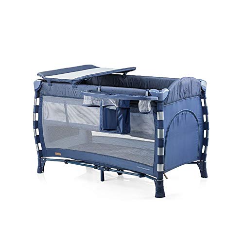 CHIPOLINO Casablanca Travel Cot Neo 2018, Changing Pad, Pockets, Side Entry  blue