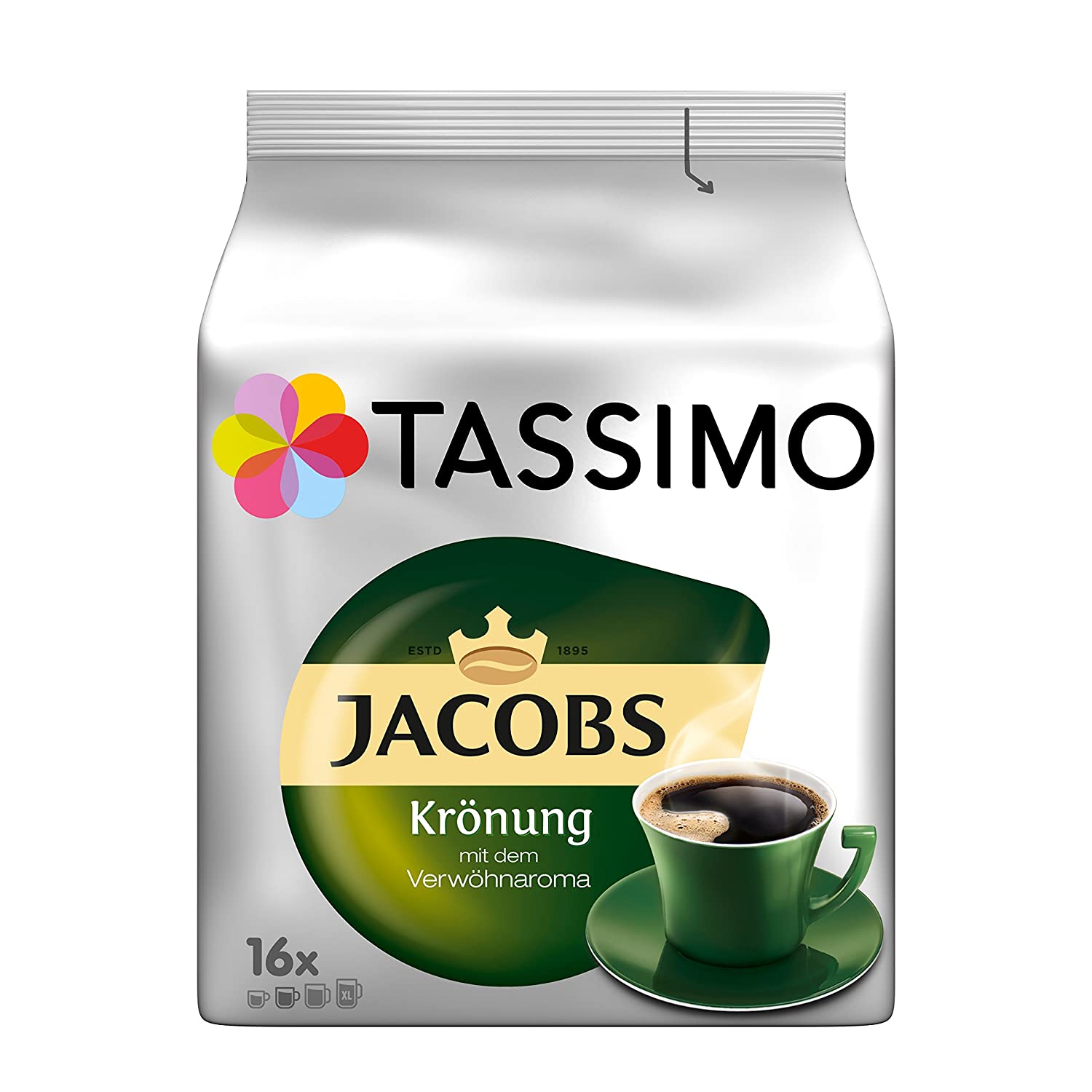 Tassimo Jacobs Krönung, Rainforest Alliance Certified, Pack of 5, 5 x 16 T-Discs