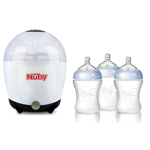 Nuby NTVP39 Mister/for 5 bottles and Accessories Including 3x PP 240ml Single Bottle Steriliser (White)