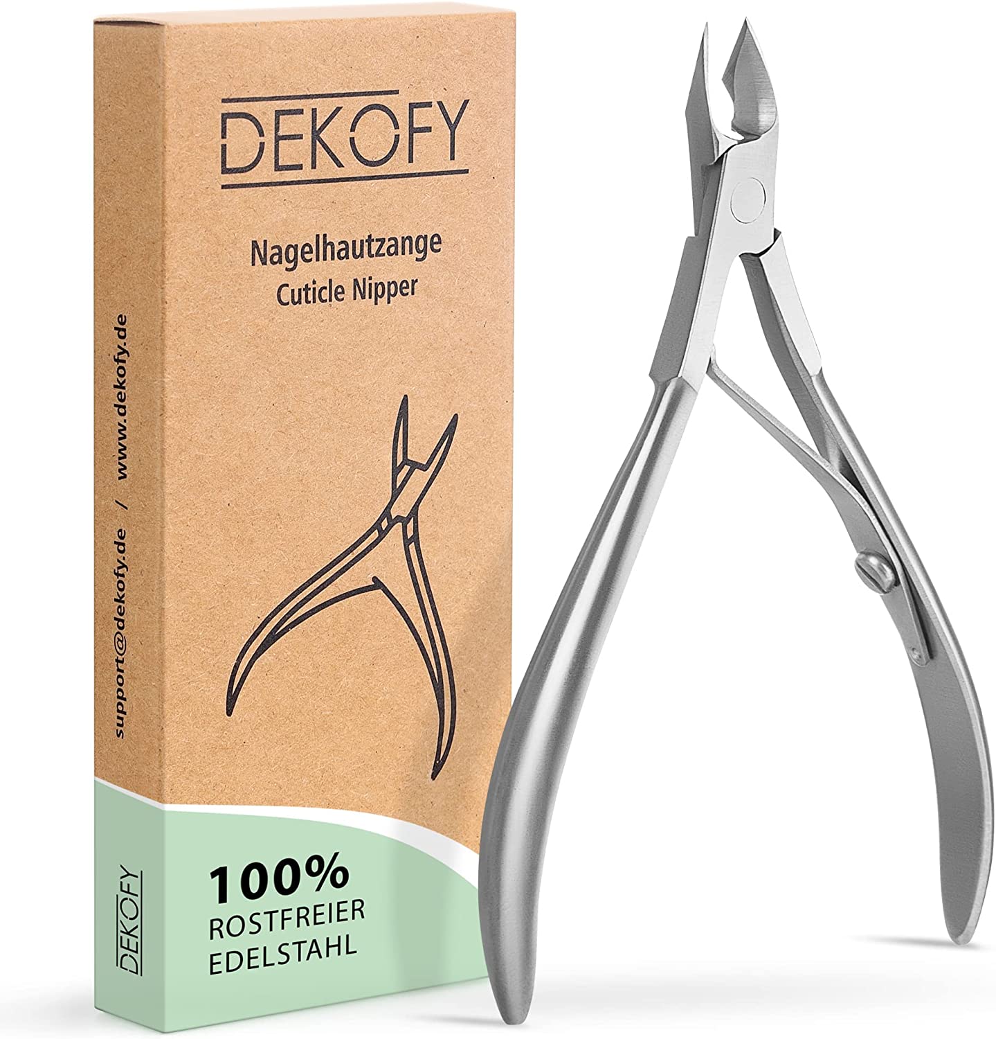DEKOFY Stainless Steel Cuticle Nippers - Extra Sharp Cuticle Cutter with Precise Cut - for Painless Cuticle Removal on Fingers and Toes - Cuticle Scissors, Cuticle Remover, ‎silver