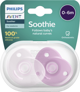 Philips Avent Soothie Silicone pacifier, pink/pink, from birth, 1 pc