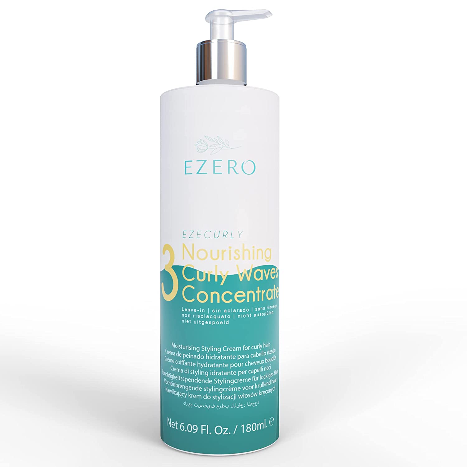 Ezero Leave In Conditioner Curly Hair Für Haare Locken - Curly Hair Product - Curly Girl Methode Produkte - Efeu Und Grüntee-extrakt, Panthenol, Oliven, Traubenkern Und Pfefferminzöl - 180 Ml