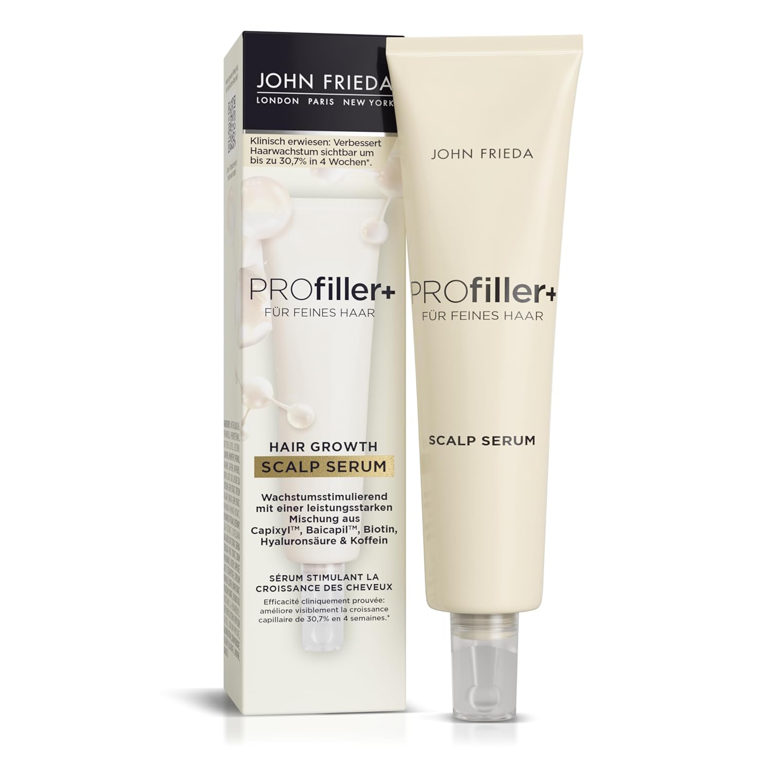 John Frieda PROfiller+ Hair Growth Scalp Serum – Contents: 50 ml – For Fine Hair – Alcohol Free – Colour-safe – Non-greasy