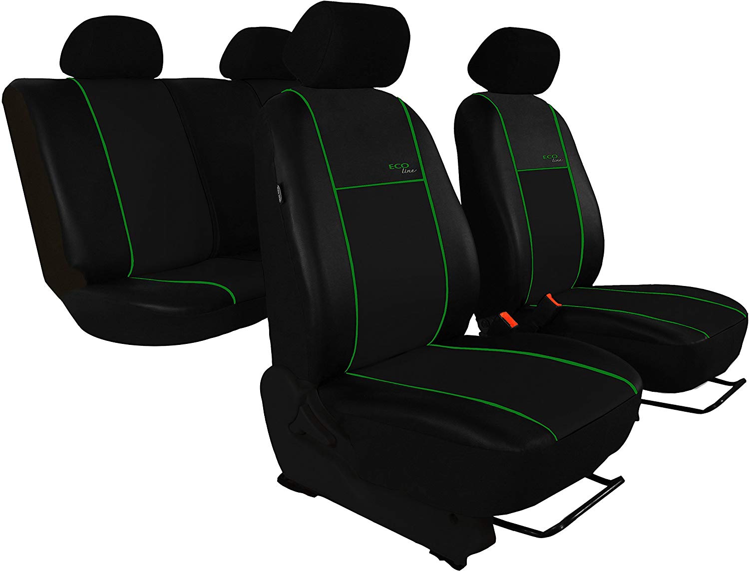 POK-TUNING Car Seat Cover Set for Touran 2010-2014 Design Art Line Green Lamella.