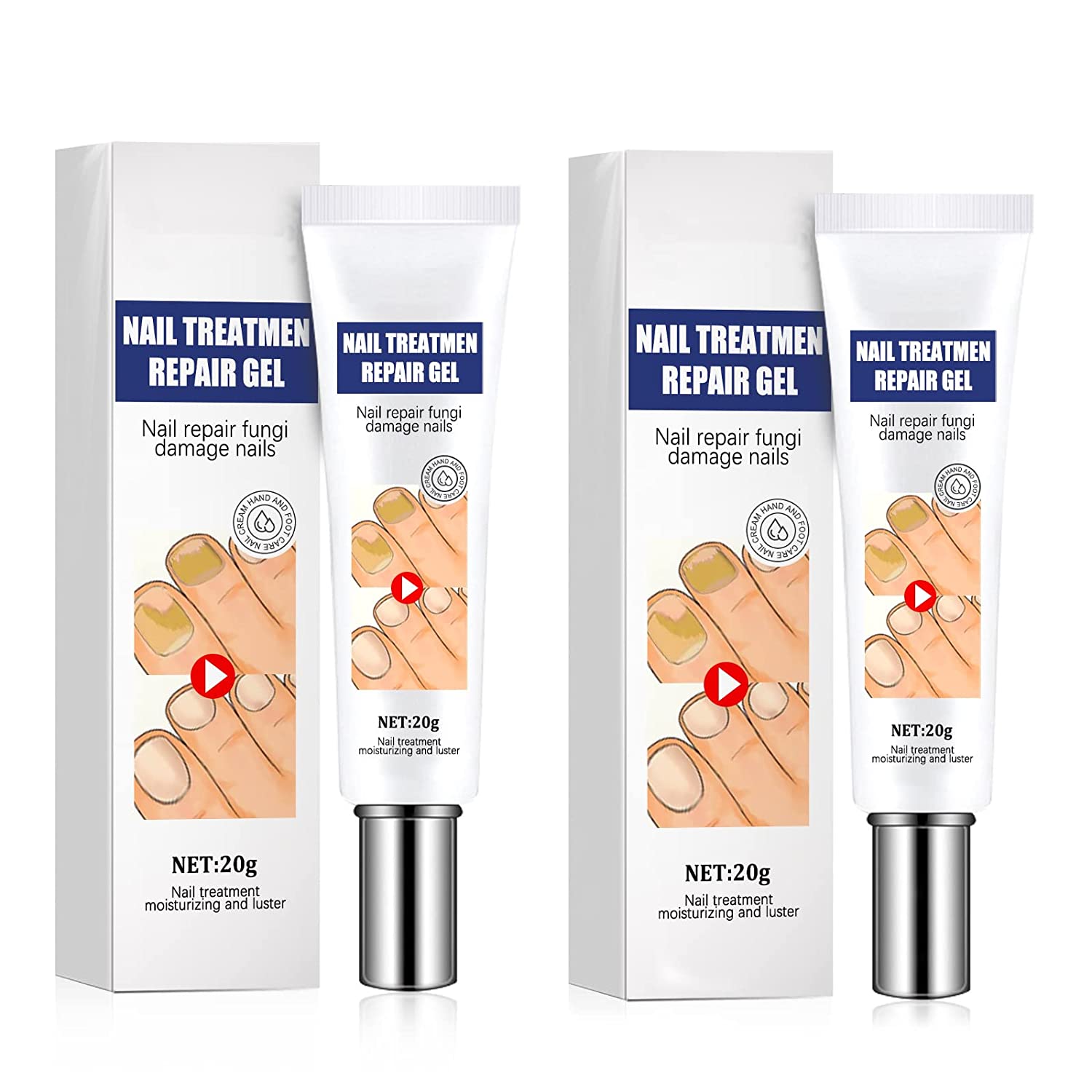PETSBURG Toenail Mushroom Treatment Fingernail Gel Repair Cream Fungus Damage Nails , ‎2pcs