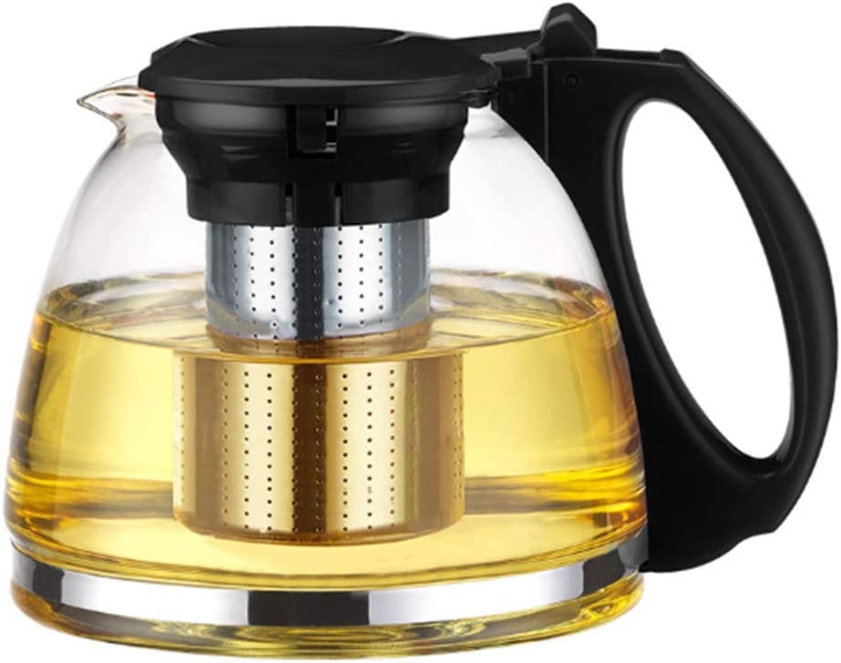 Tebery 1100ml Loose Leaf Teapot with Glass Teapot and Integrated Strainer and Removable Filter