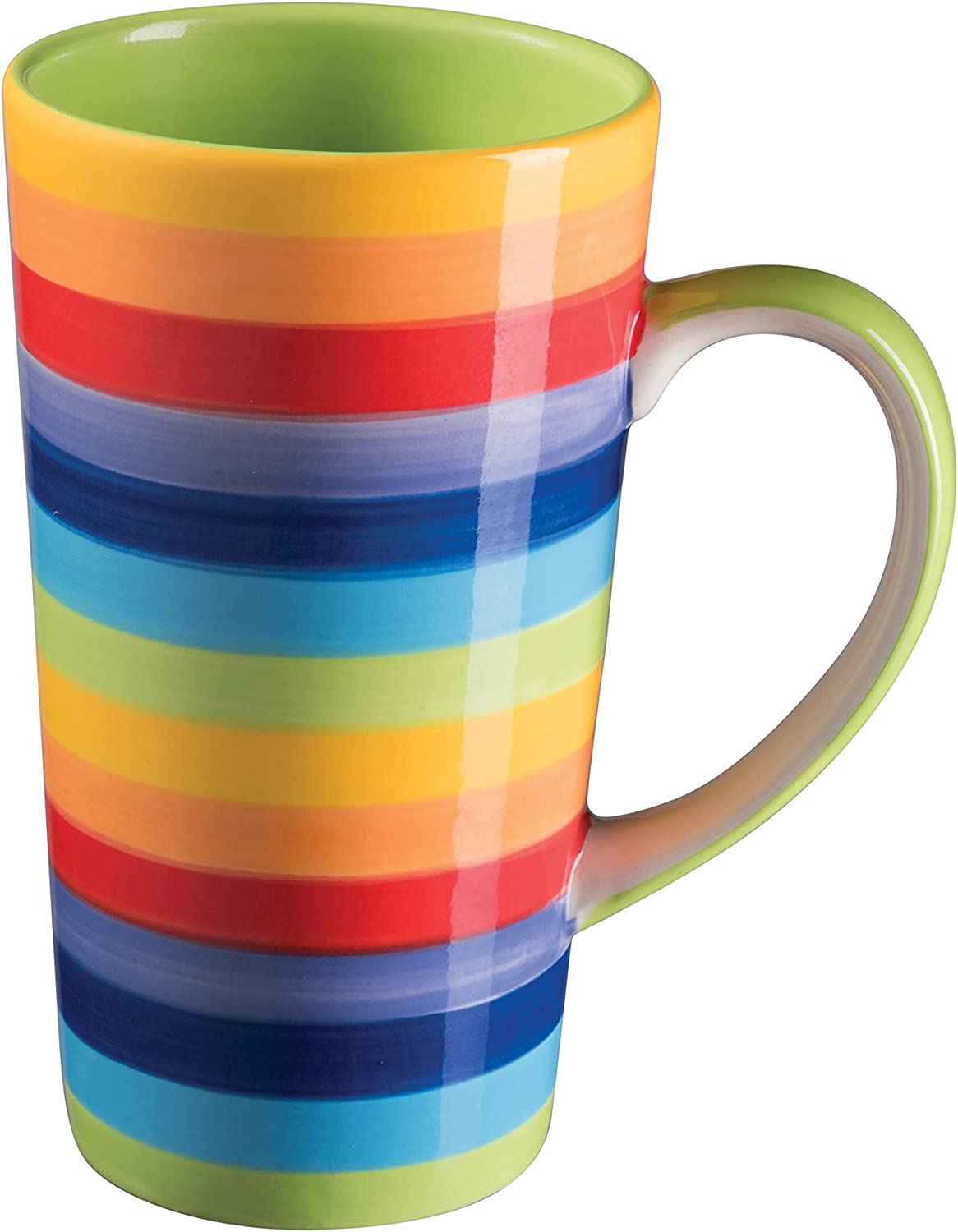 Purity Style Hand Painted Large Mug with Rainbow Stripes