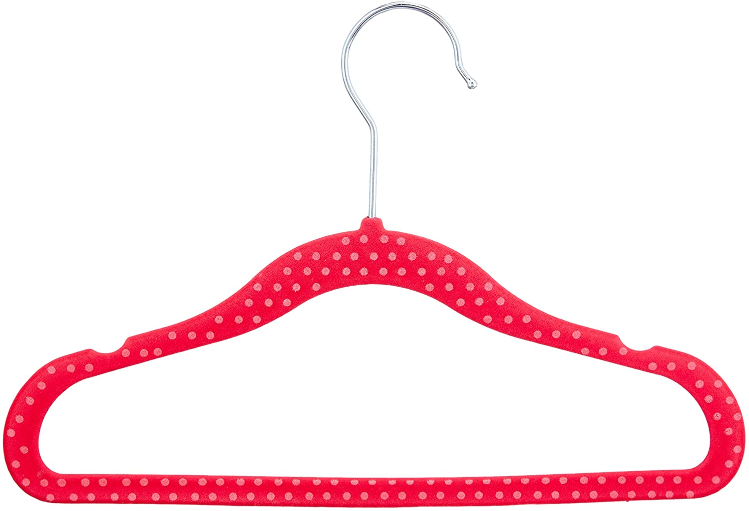 basics Velvet Cover Childrens Hanger, Pack Of 30, Pink Dotted