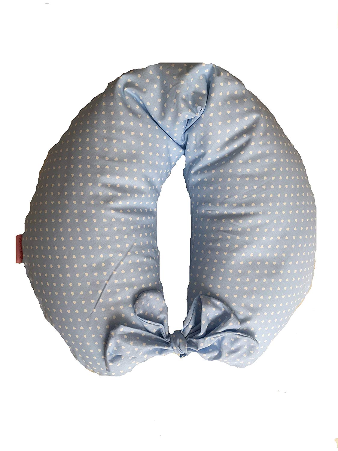 Merrymama – Filled with Organic Spelt Nursing Pillow and Lining with laces/130) light blue