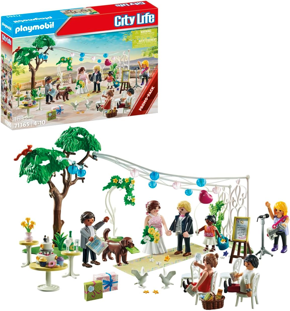 PLAYMOBIL City Life 71365 Promo Pack Wedding Party, Dreamlike Romantic Wedding Ceremony to Replay, with Wedding Decoration and Multiple Animals, Toy for Children from 4 Years