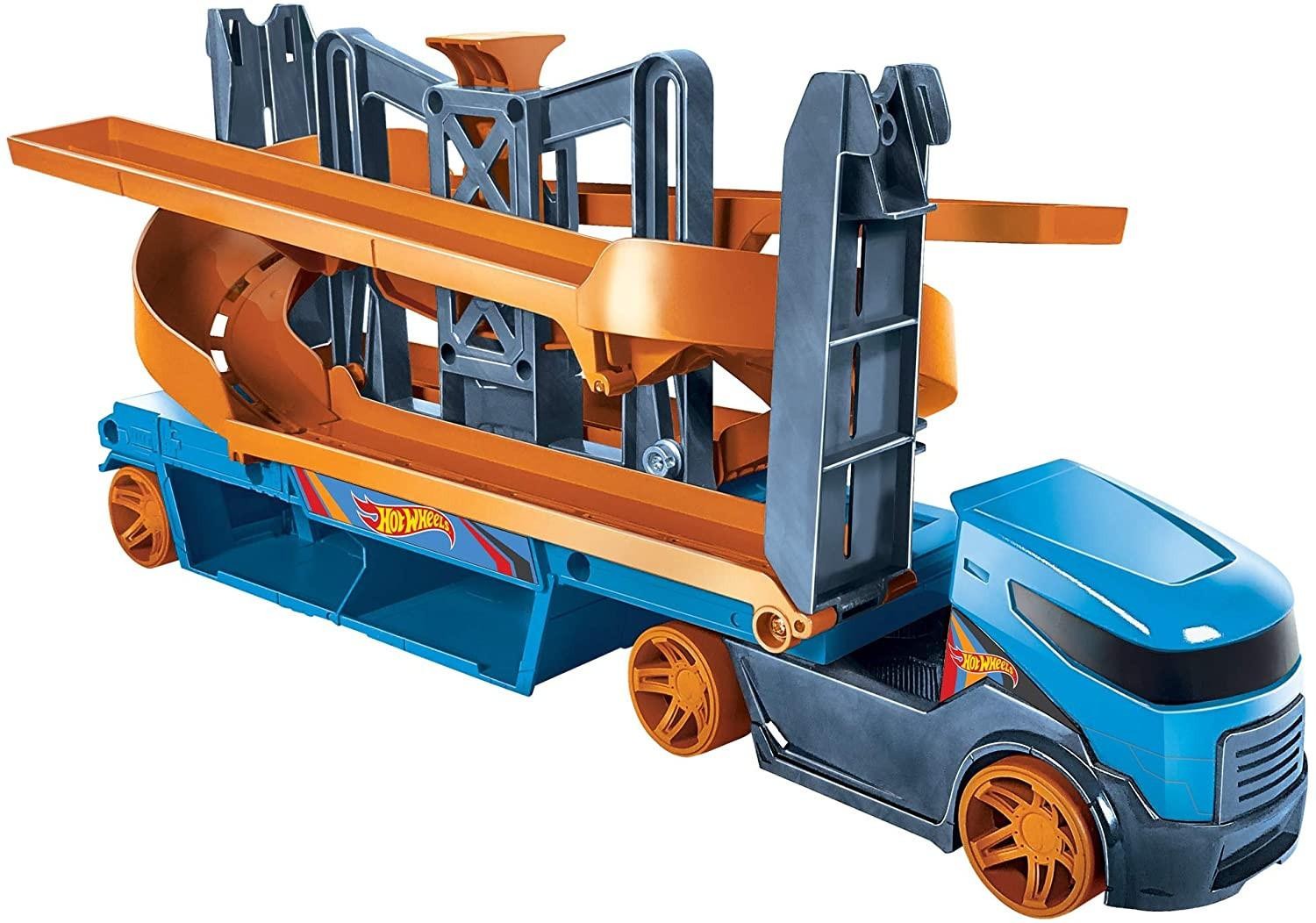 Hot Wheels Gnm62-Hot Wheels Mega Action Transporter With 1 Hot Wheels Vehic