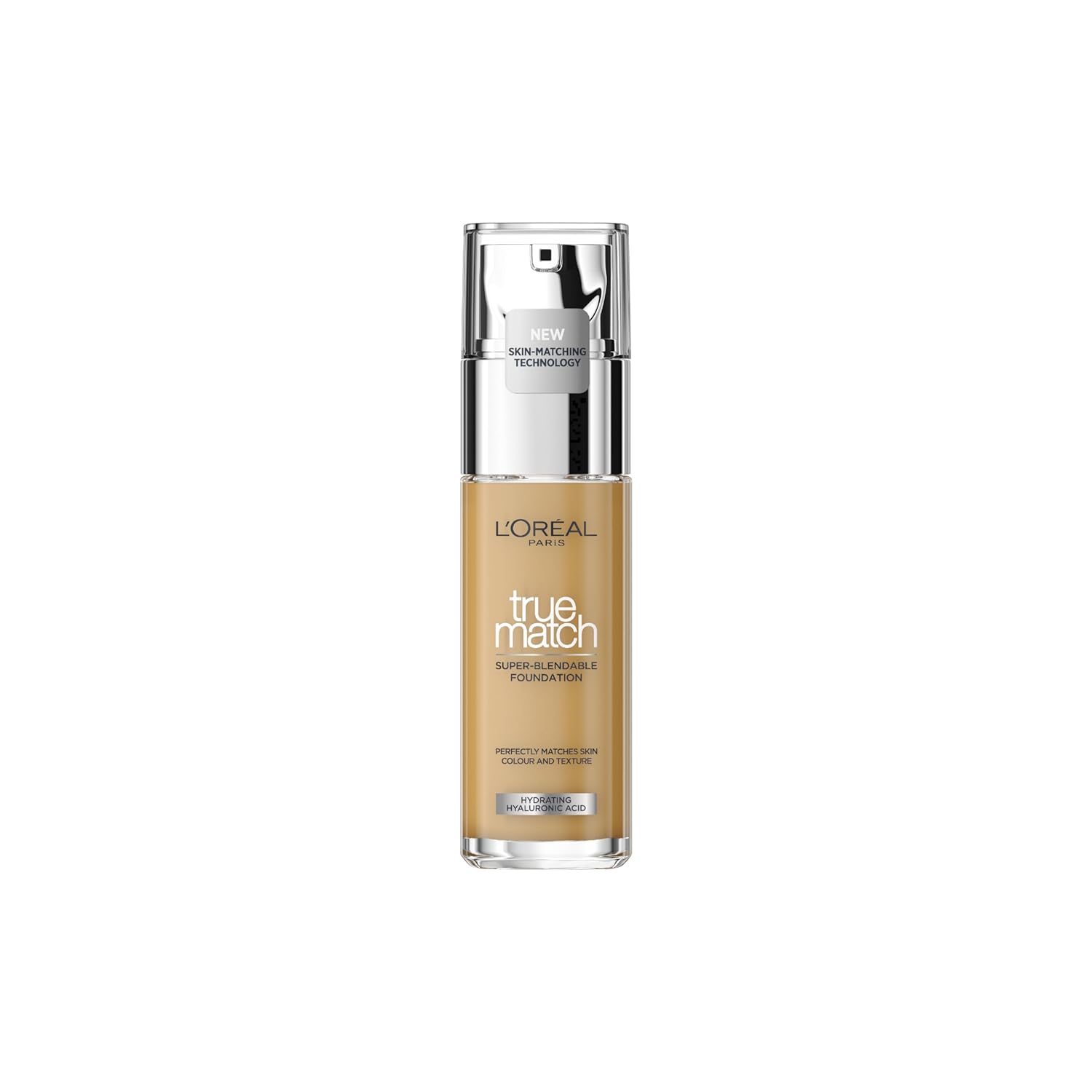 L \ 'ORAL Paris True Match Liquid Foundation, Skin Care With Hyaluronic Acid, SPF 17, Available in 40 Shades, 4D/4W, Naturel Dore/Golden Natural, 30 ml