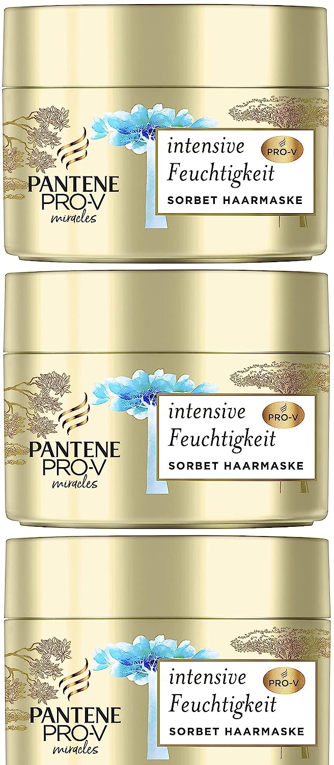 Pantene Pro-V Miracles Sorbet Hair Mask Intensive Moisture Biotin + Baobab Essence Pack of 3 x 160 ml
