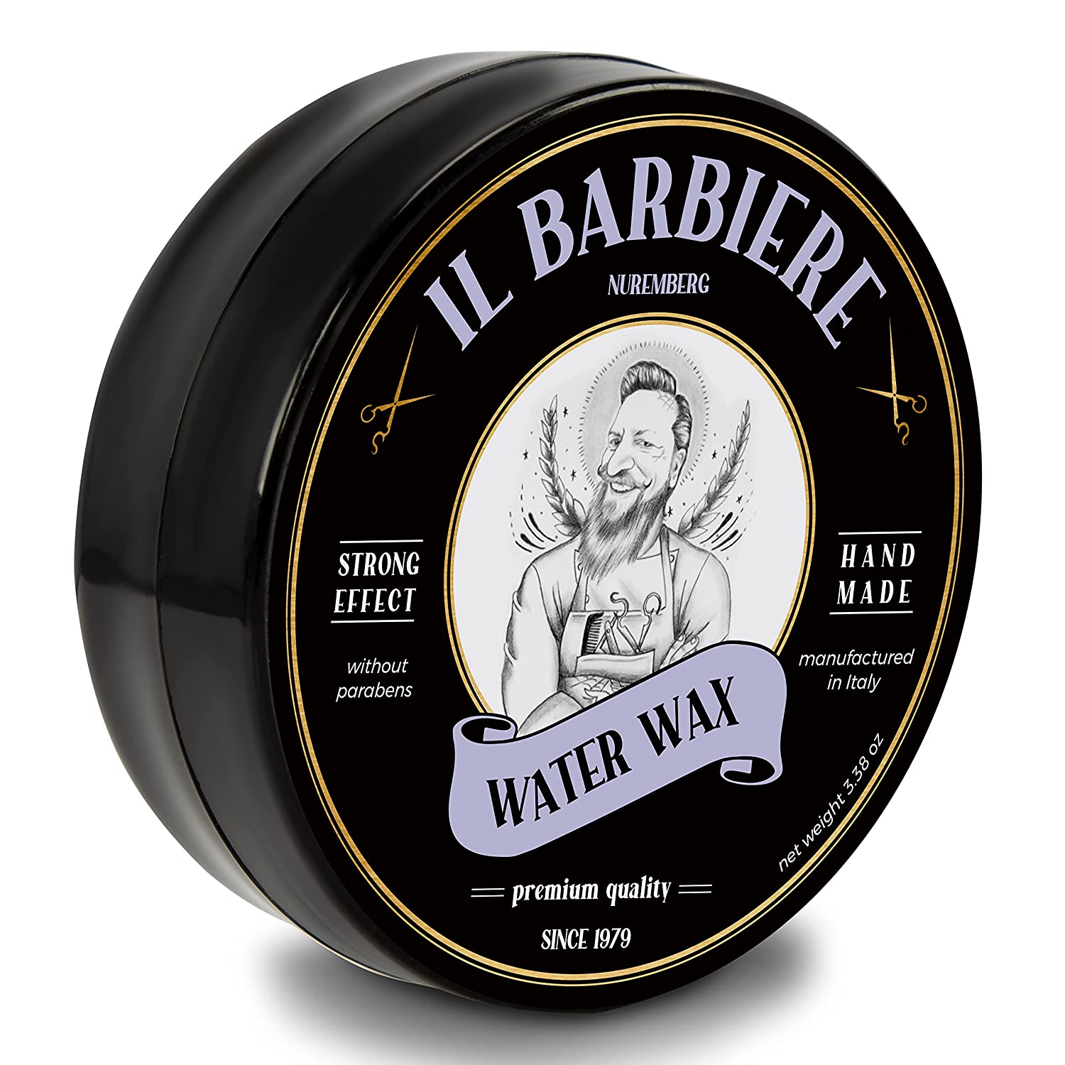 barbiere Il Barbiere® Water Wax Pomade Water-Based - Shiny Hair Wax, Strong Hold, Po, max ‎water