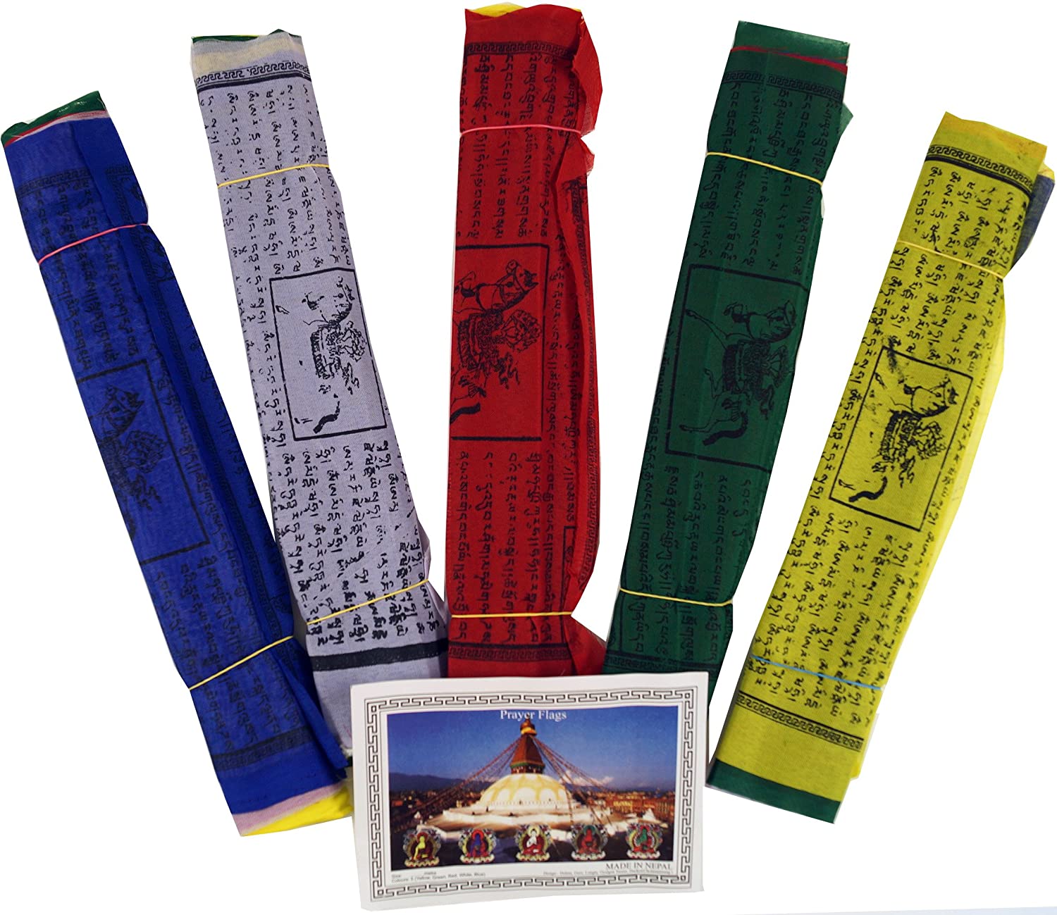 Guru-Shop Prayer Flags (Tibet) Pack Of 5 Economy Pack Prayer Flags In Vario