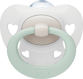 NUK Pacifier Signature Silicone Gr. 1, green/pink 0-6 months, 2 pcs