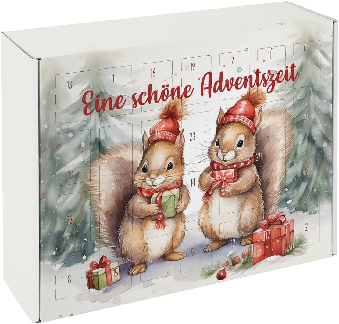 Striefchen® DIY Advent Calendar to Fill Yourself with Cute Squirrel Motif and Desired Text