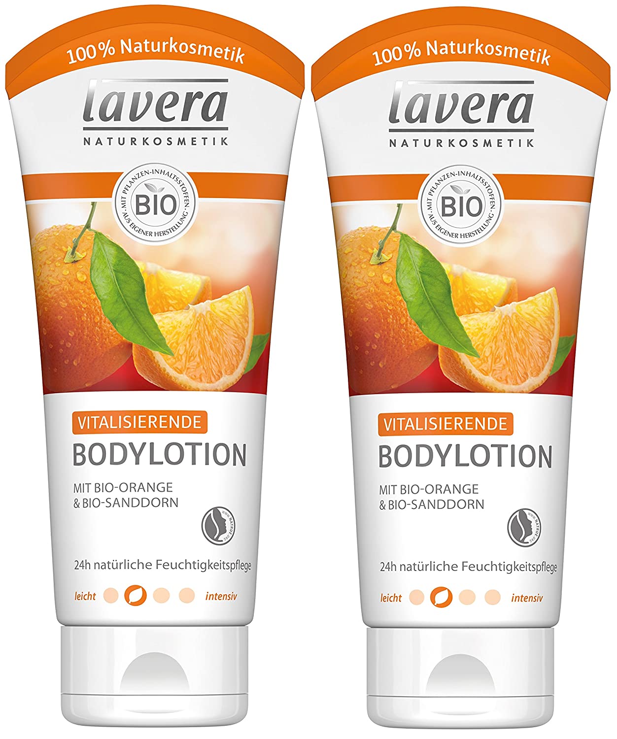 lavera Vitalising Body Lotion Organic Orange Intensive Moisture Fruity Fresh Orange Fragrance Body Lotion Normal Skin Vegan, Organic, Natural Cosmetics, Natural, Body Care Pack of 2 (2 x 200 ml)