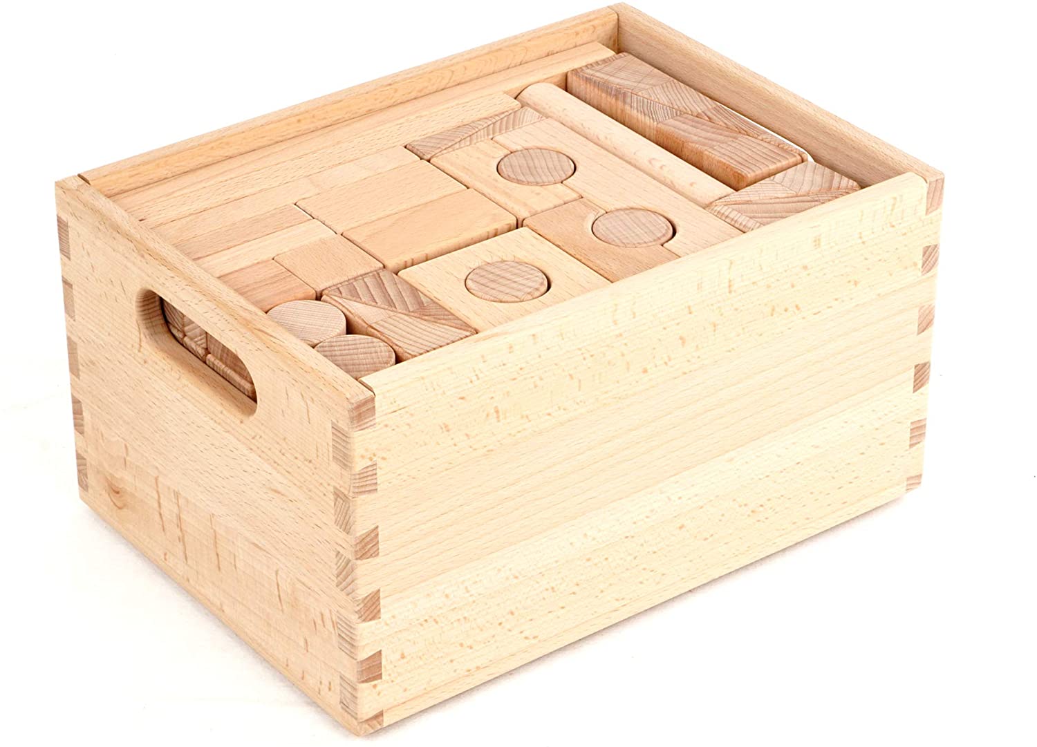 Creablocks Untreated Wooden Building Blocks Special Gift Set In Beech Box N