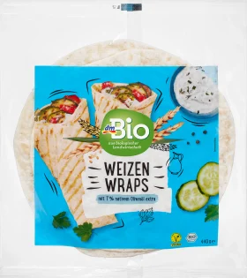 dmBio Wheat wraps with extra virgin olive oil (4x110 g), 440 g