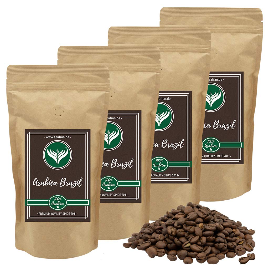 Azafran Coffee Beans 100% Arabica from Brazil Light Premium Roasting Mild 2 kg