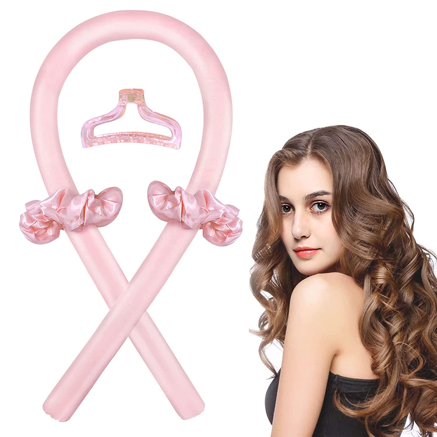 sharpcost Heatless Lockenwickler Stirnband, Rutschfest Heatless Lockenwickler mit Haarnadel,Wave Formers über Nacht, DIY Haare Locken Ohne Hitze Frisurenset,für langes mittleres Haar, ‎rose