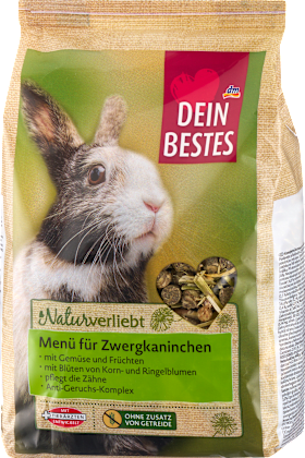 Rodent food, menu for dwarf rabbits, grain-free, Naturverliebt, 600 g