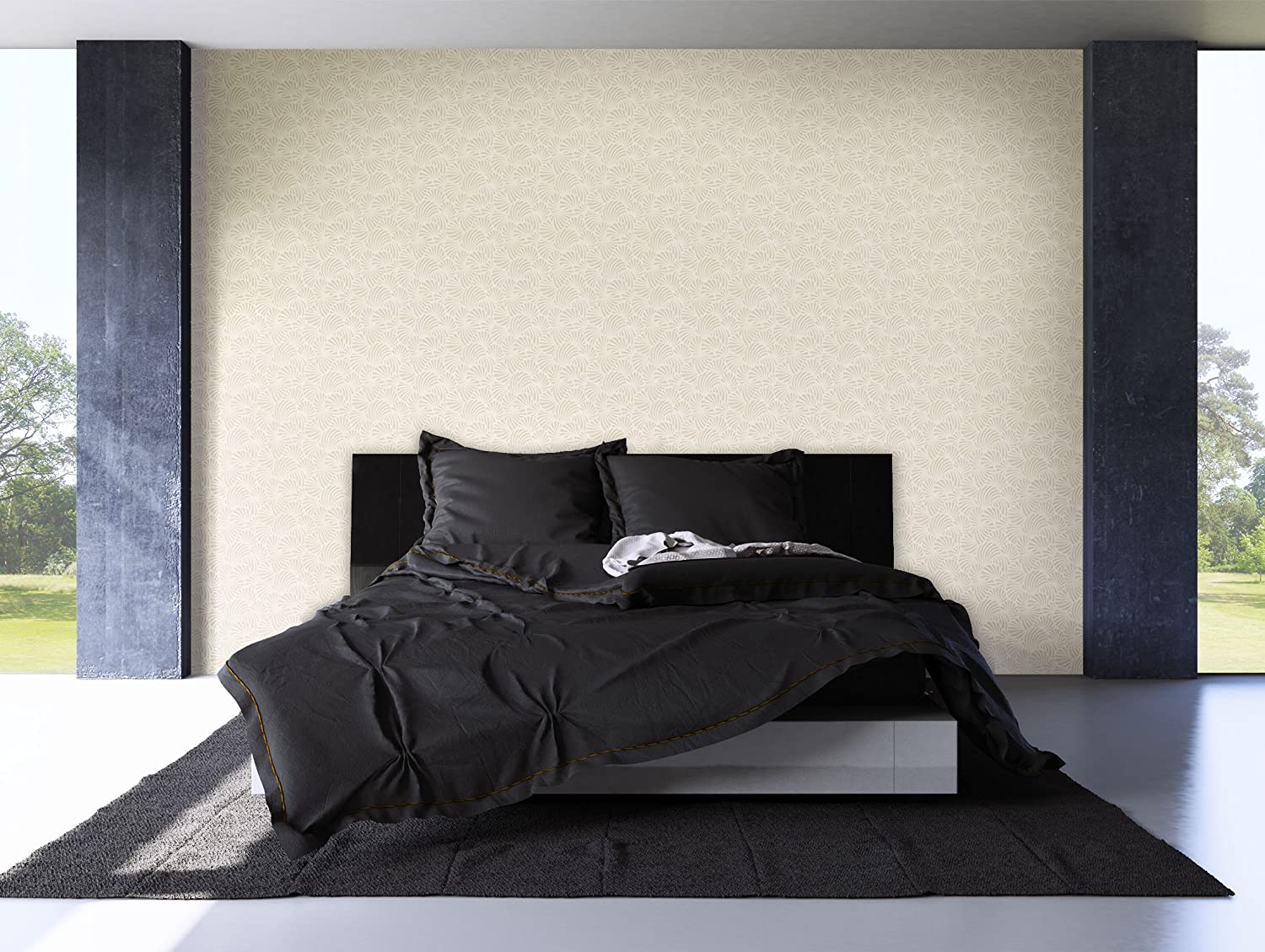 Newroom, Graphic Beige Geometric Graphics Non-Woven Wallpaper Modern with Wallpaper Guide ǀ Graphics