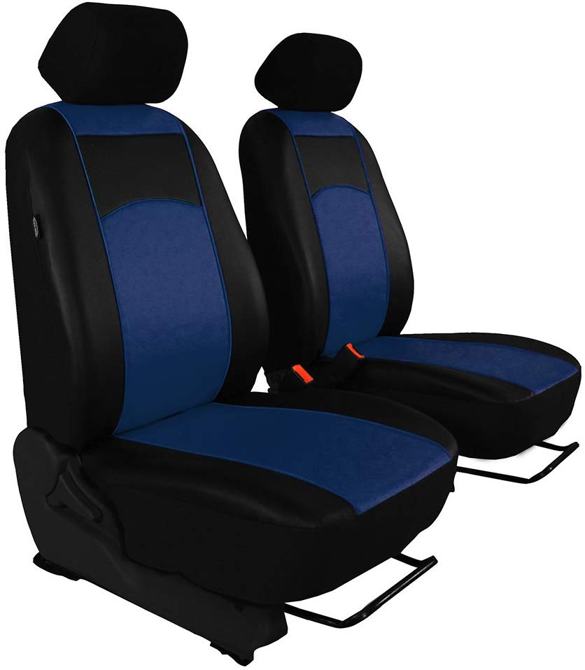 Toyota Hilux VIII 2016 Tailor Made Front Seat Covers, Leather Look Heavy Blue.