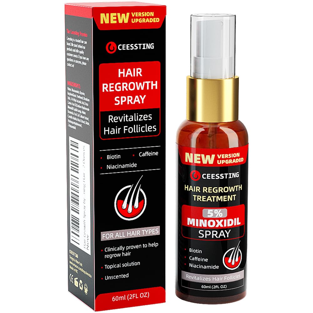 Hair Growth Serum Spray - Biotin, Caffeine and Niacinamide - Anti-Hair Loss for Thinning Hair - Hair Growth for Men and Women - 2 Ounces